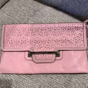 Coach Pink Leather Cut-Out Clutch